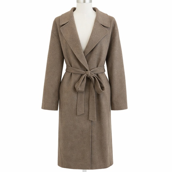 GAP Jackets & Blazers - GAP Wool Blend Wrap Coat Large Taupe Belted Long NWT $248